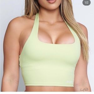 pcheebum Green Halter Crop Top